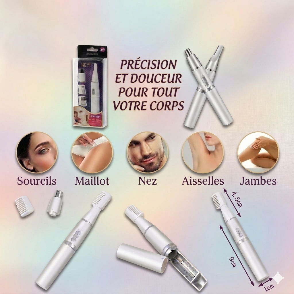Tondeuse à sourcils et rasoir nez portable pour femme et homme.